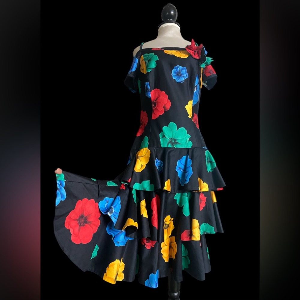 Vintage A.J.Bari Spanish Style Ruffle Dress Size S
